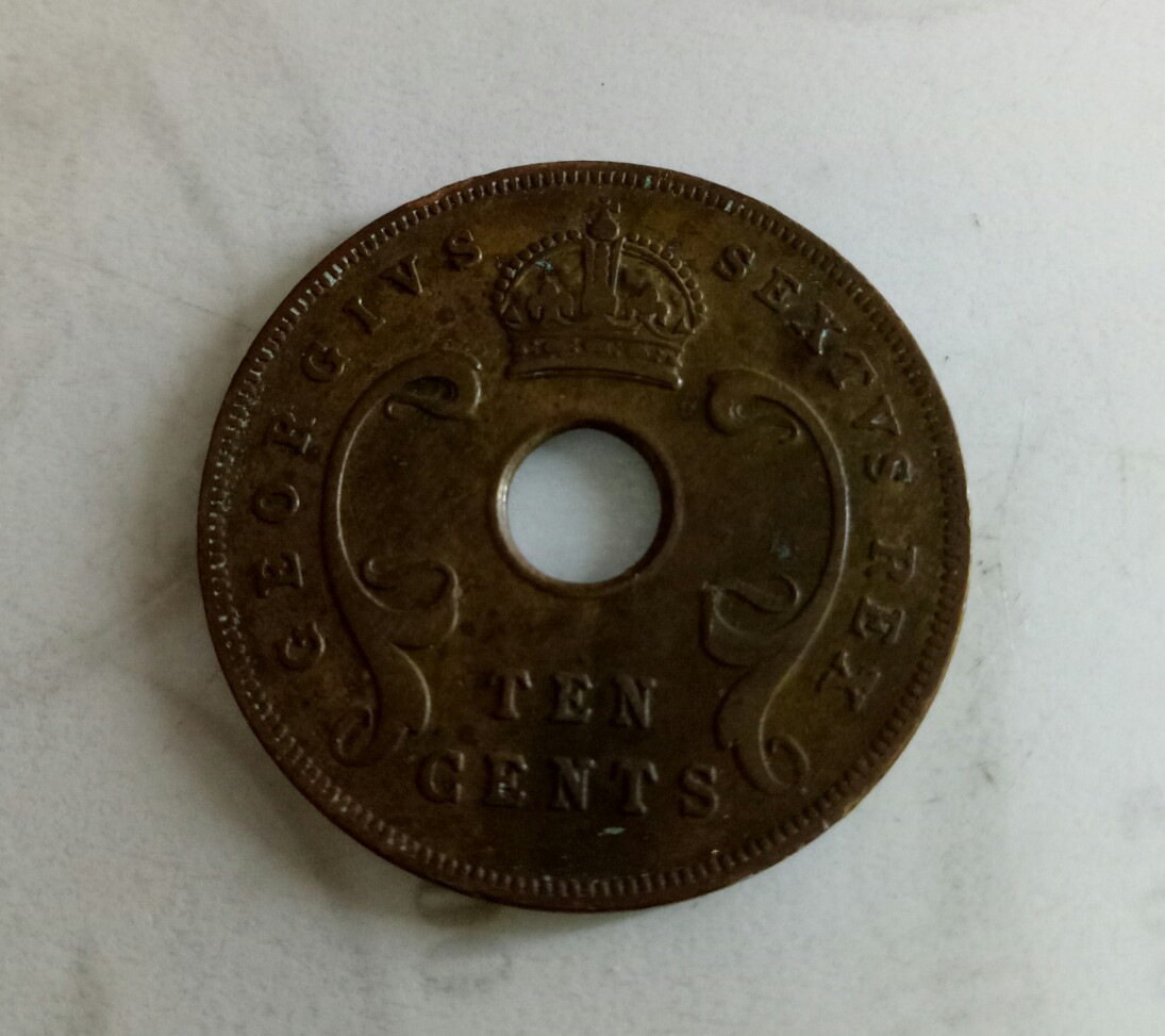 british east afrika coins, ten cents 1951