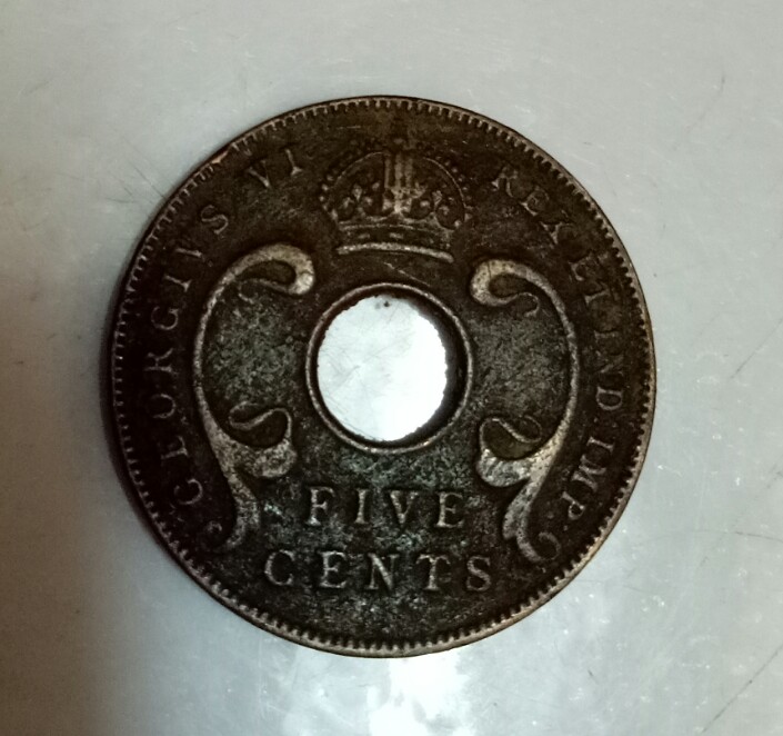 british east afrika 5 cents 1937