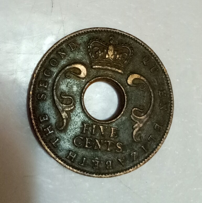 east afrika 5 cents 1957 british old coins