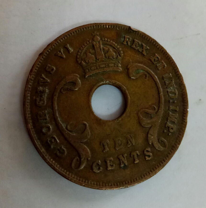 british east afrika 10 cents 1943