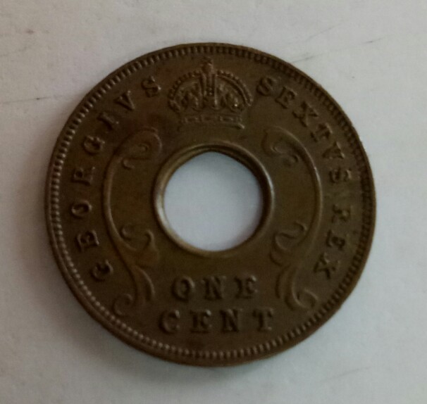 british east afrika coins, one cent 1950