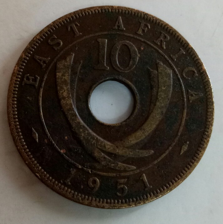 british east afrika 10 cents 1951