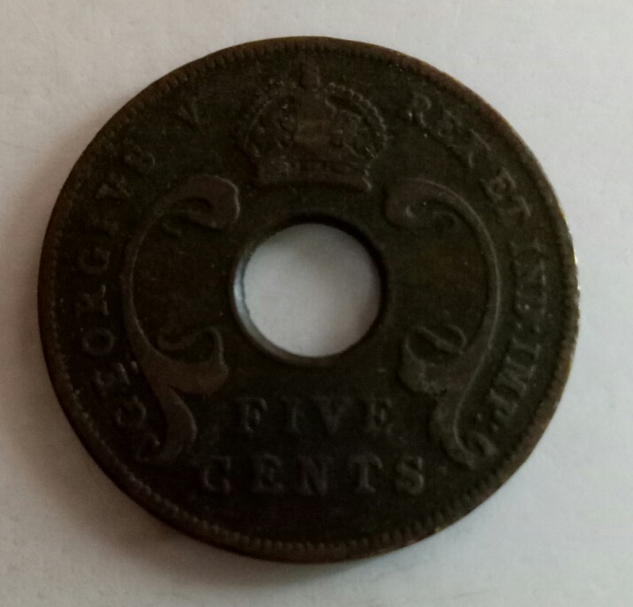 east africa 1934 five cent 5