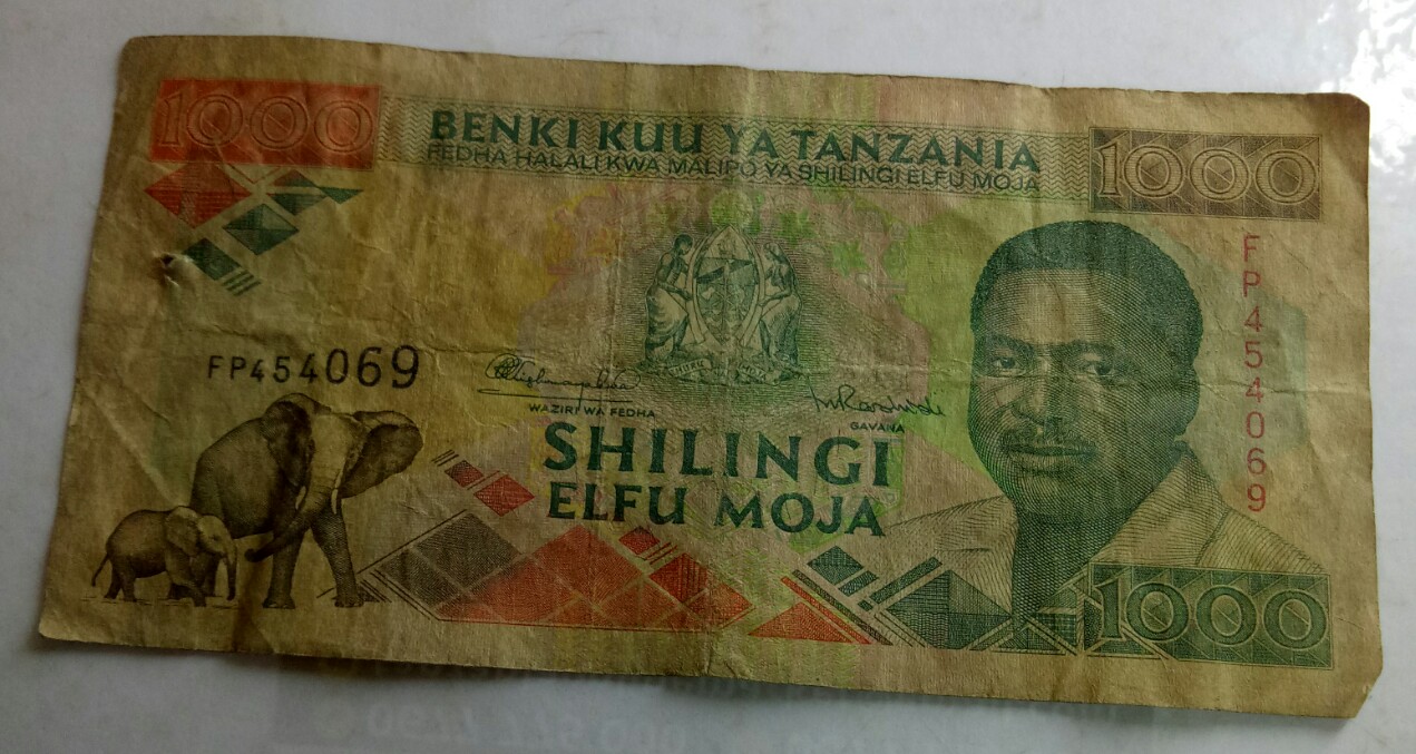 shilingi elfu moja 1000 benki kuu ya tanzania