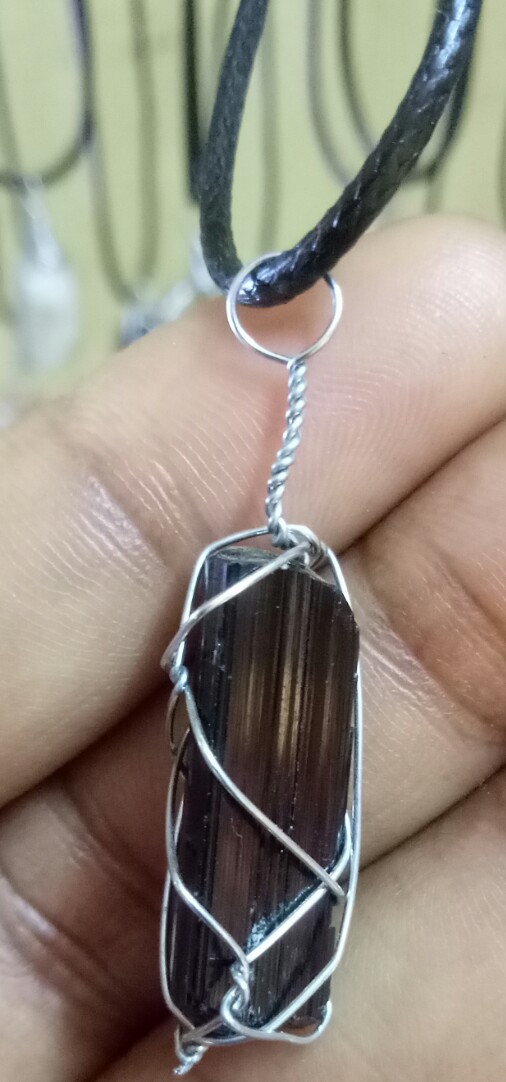 black tourmaline pendants from tanzania