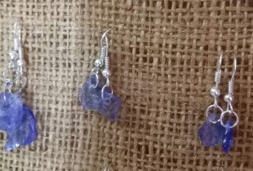 raw blue tanzanite earrings from tanzania