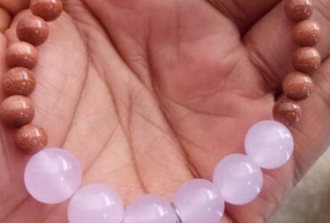 rose quartz, sandstone with tanzanite bracelet