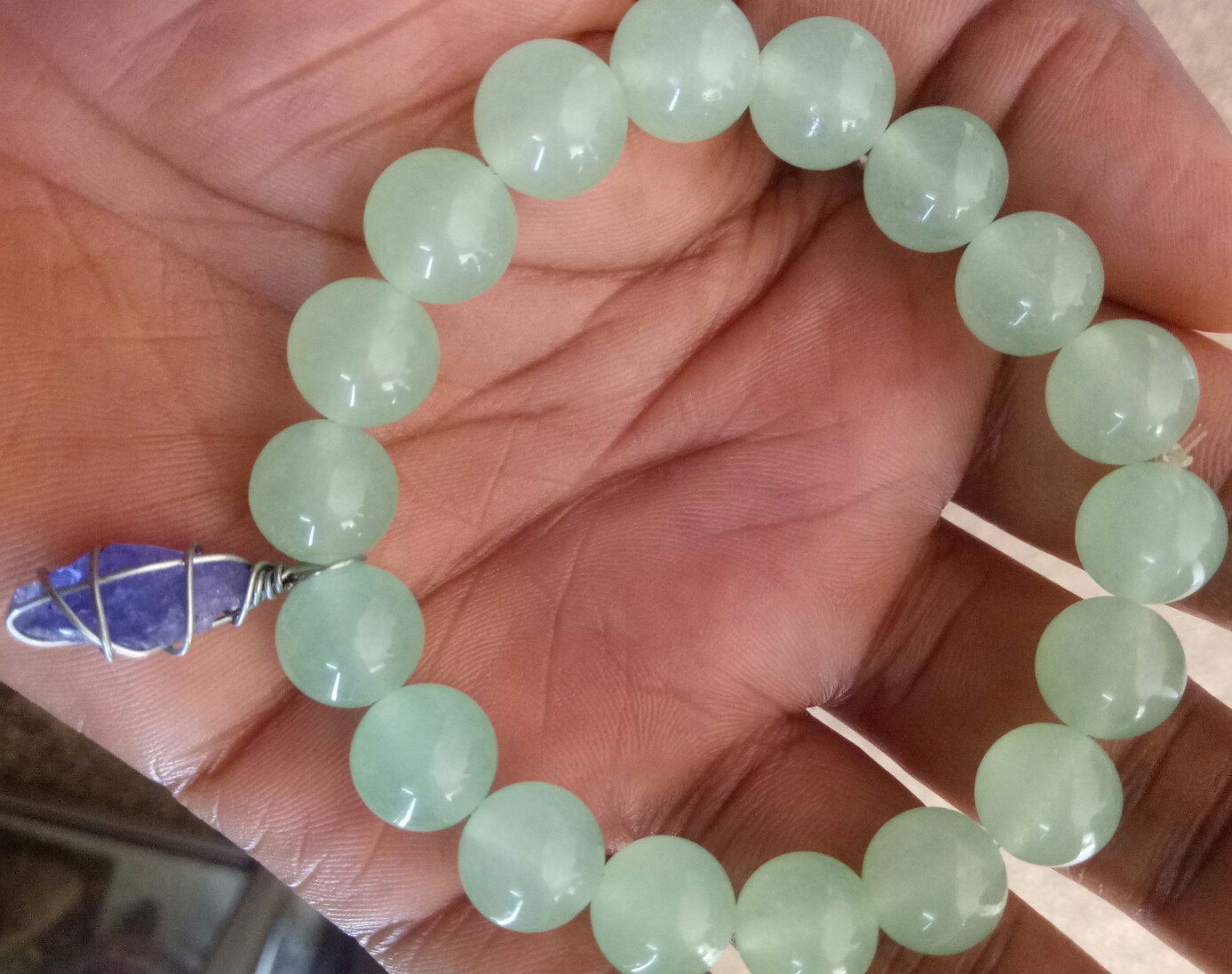 green aventurine with tanzanite bracelet tanzania