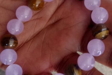 tiger eye with rose quartz bracelet