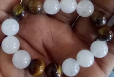 white quartz with tiger bracelets tanzania