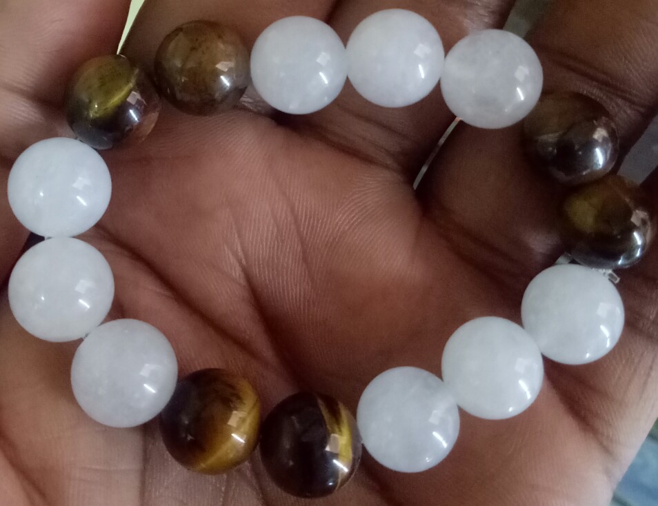 white quartz with tiger bracelets tanzania