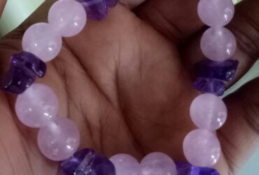 amethyst with rose quartz bracelet