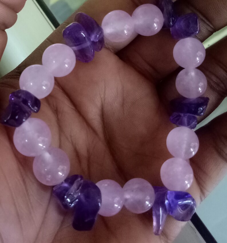 amethyst with rose quartz bracelet