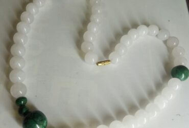white quartz with malachite necklace tanzania
